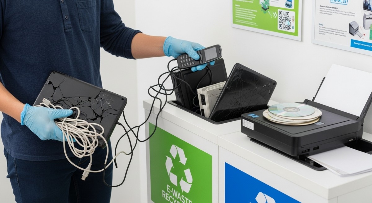 descarte consciente de resíduos eletrônicos em ponto de coleta na Universidade Federal de Lavras