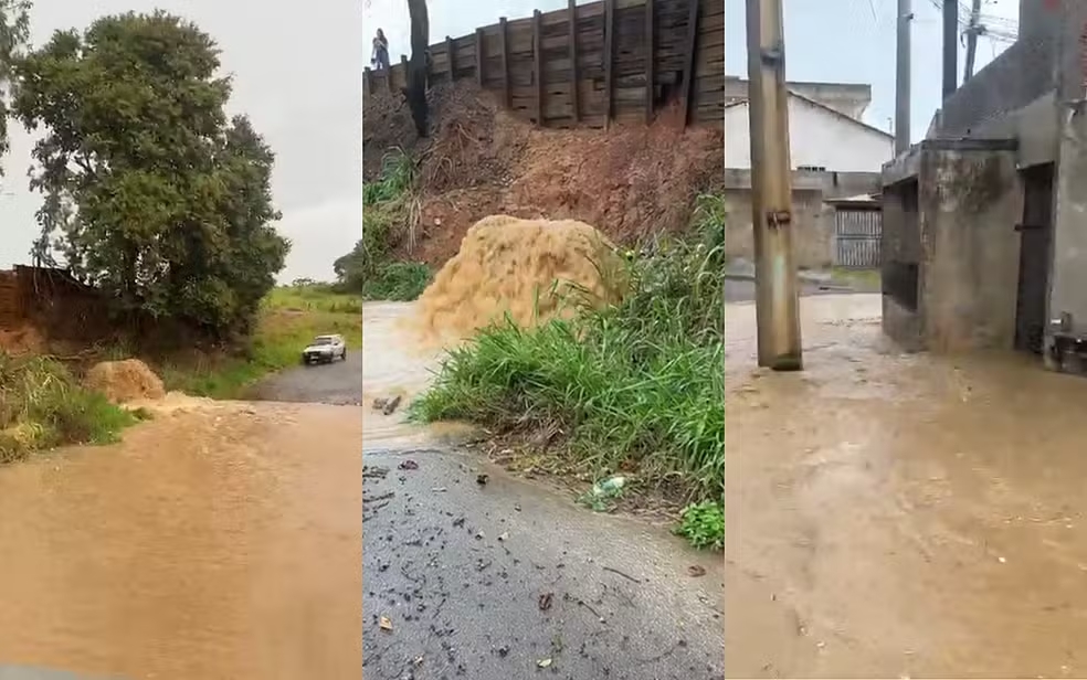 ruas alagadas em Lavras