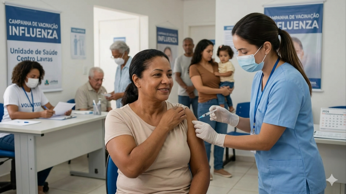 Vacinação contra Gripe começa segunda-feira em Lavras vacinação contra a gripe em Lavras